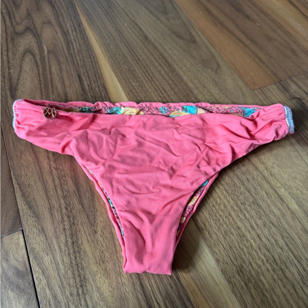 Maaji Coral Bikini Bottom with Patterned Waistband